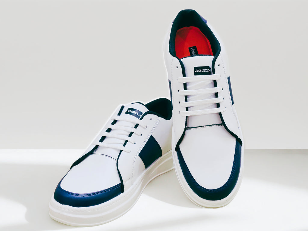 PAKSHULA Classic White–Navy Sneakers