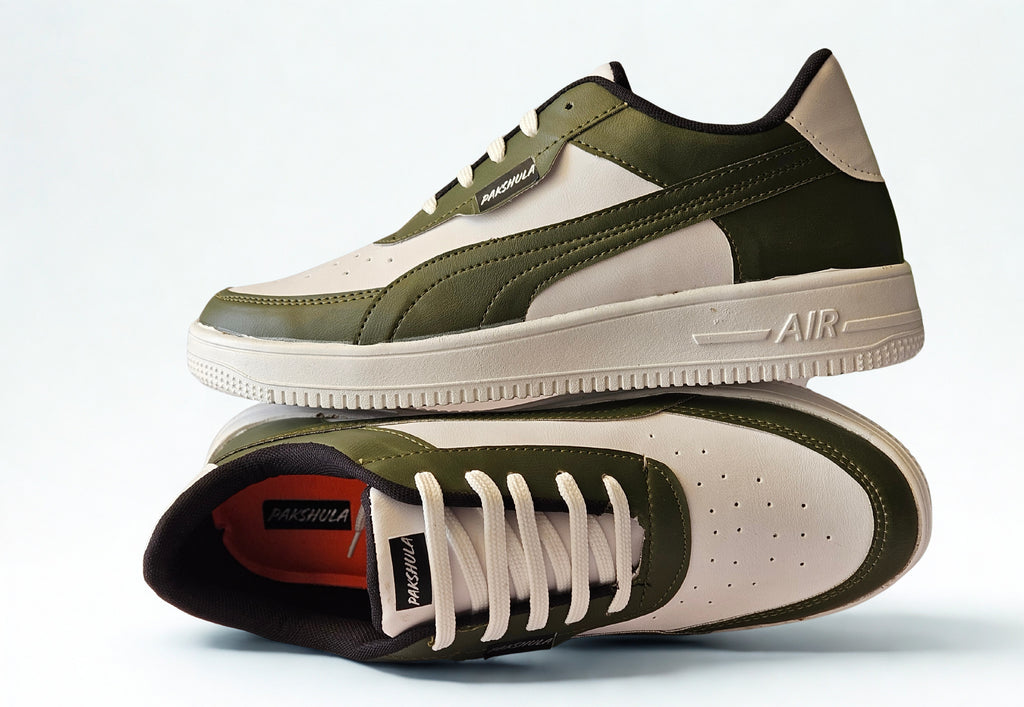 PAKSHULA Green–White Fresh Sneakers