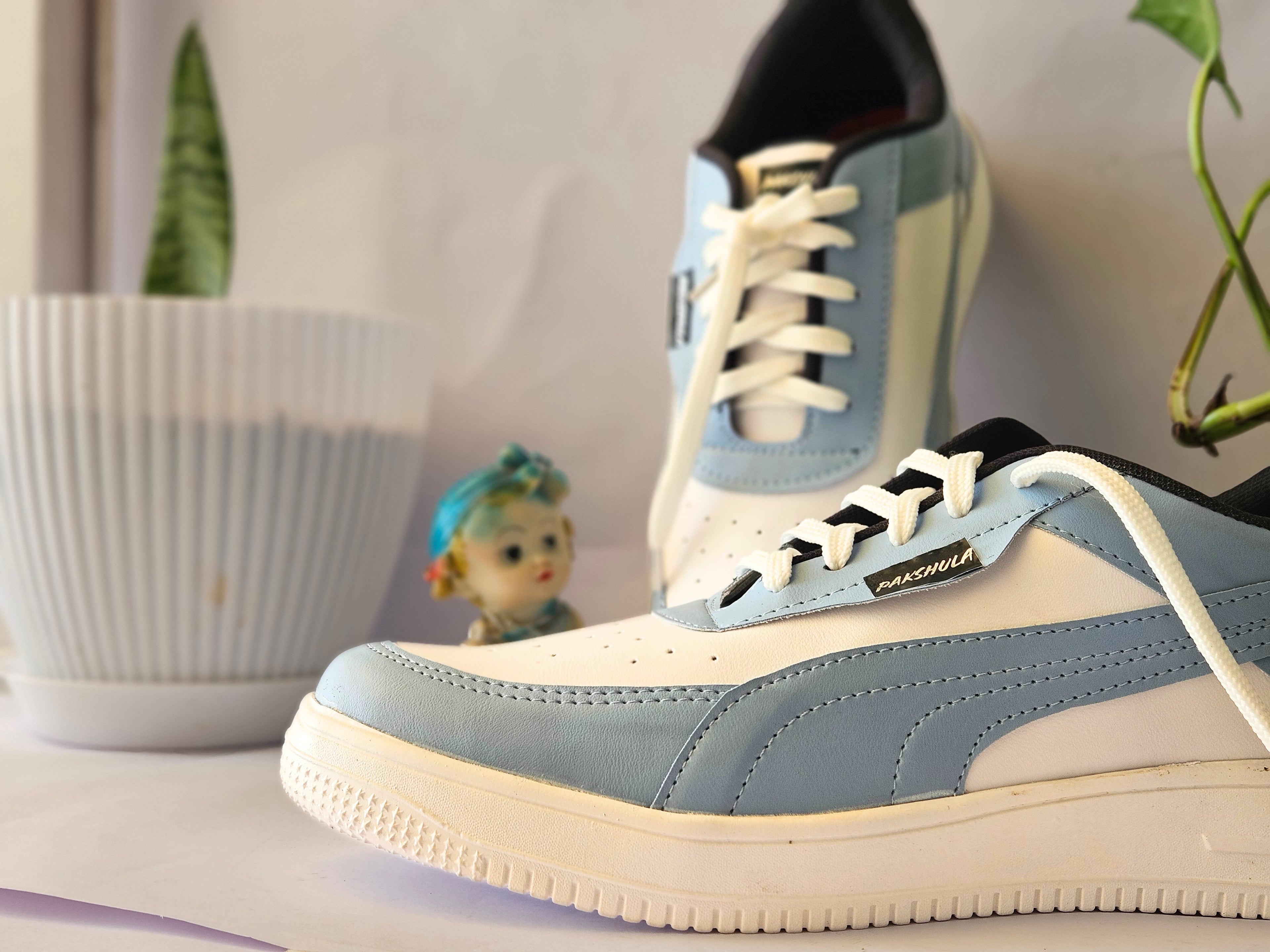PAKSHULA Sky Blue–White Premium Sneakers