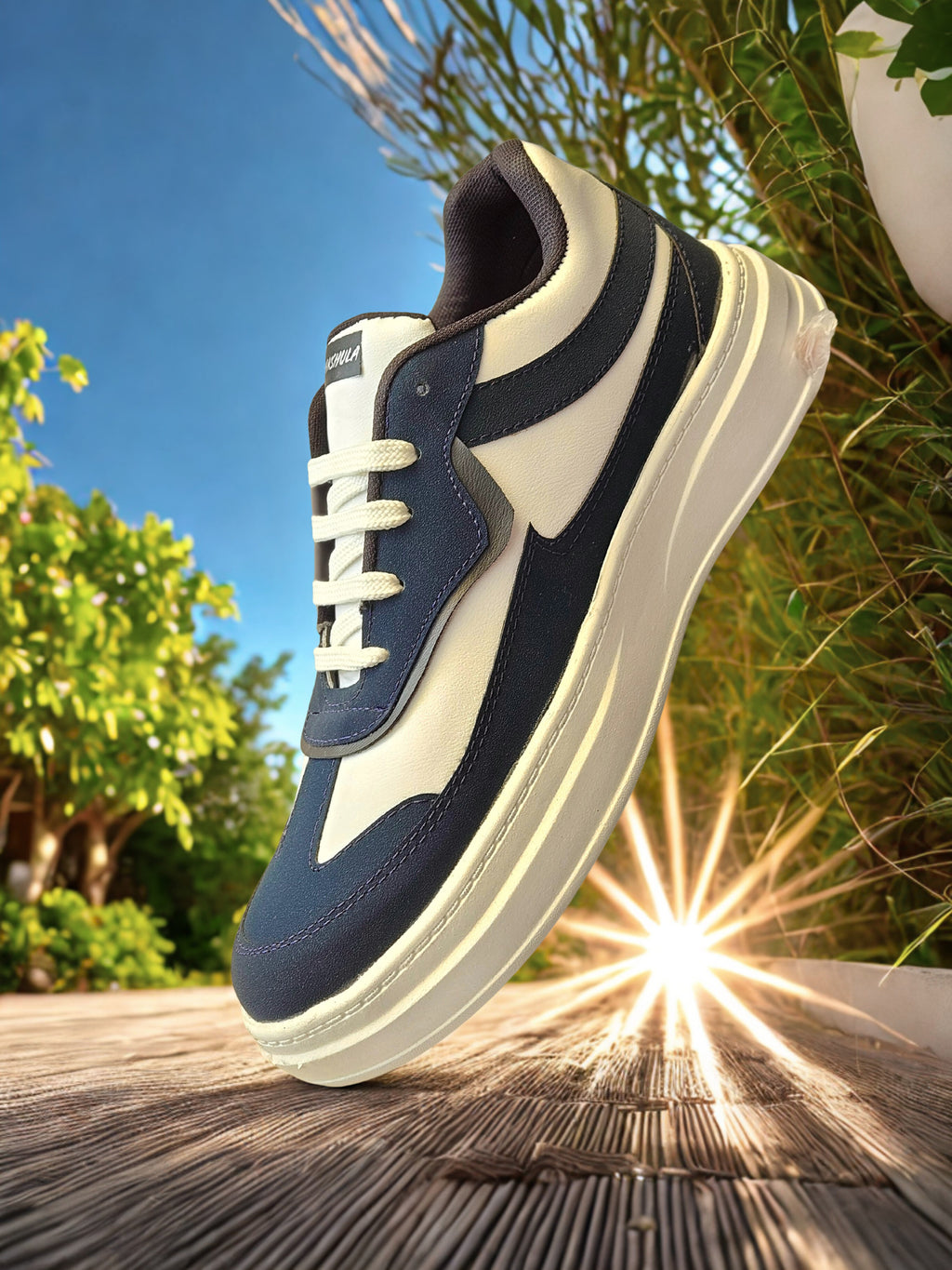 PAKSHULA Navy Blue–White Sporty Sneakers