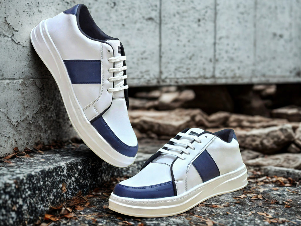 PAKSHULA Classic White–Navy Sneakers