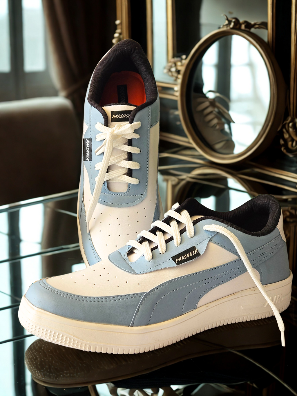 PAKSHULA Sky Blue–White Premium Sneakers