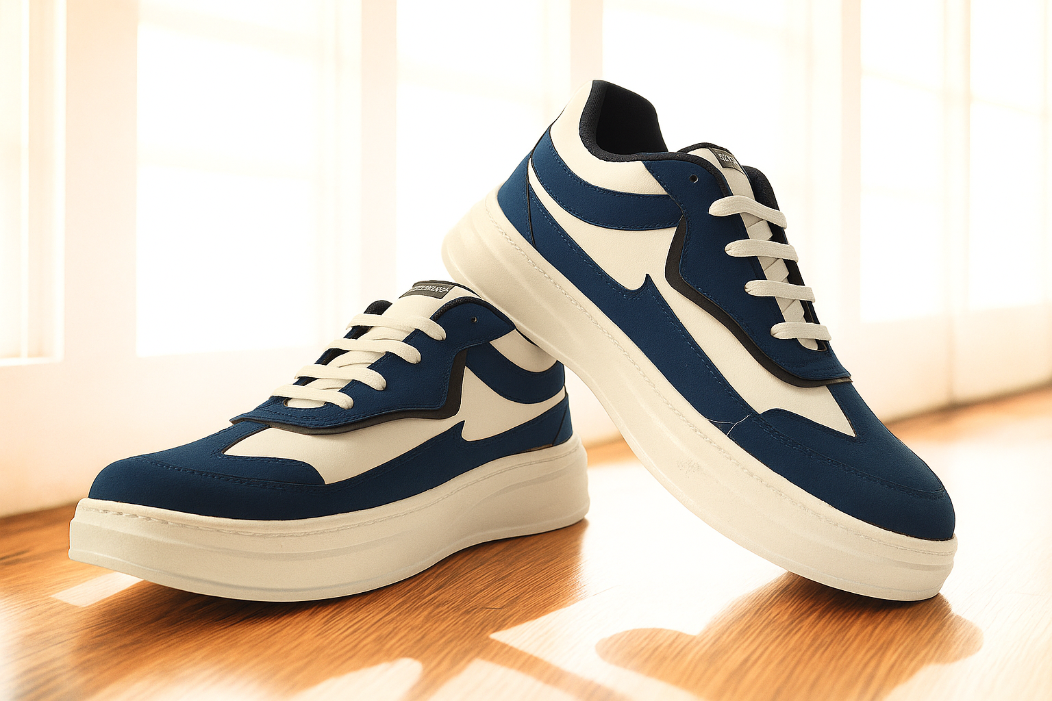 PAKSHULA Navy Blue–White Sporty Sneakers