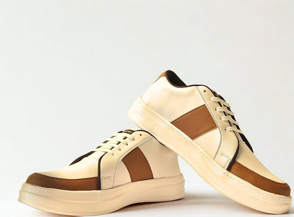 PAKSHULA Cream–Tan Everyday Sneakers