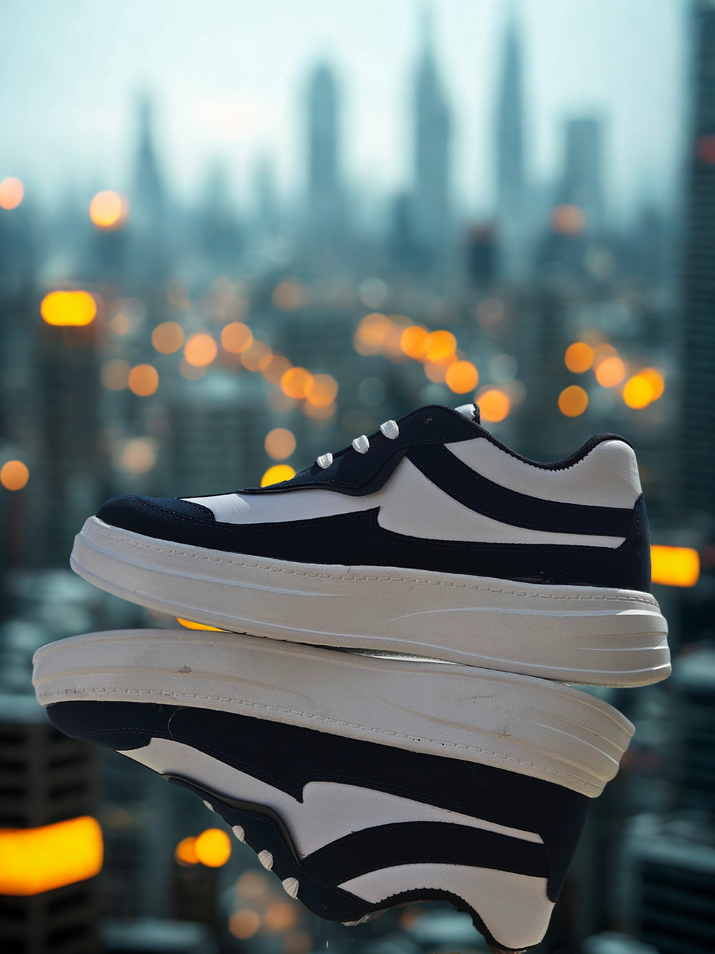 PAKSHULA Navy Blue–White Sporty Sneakers
