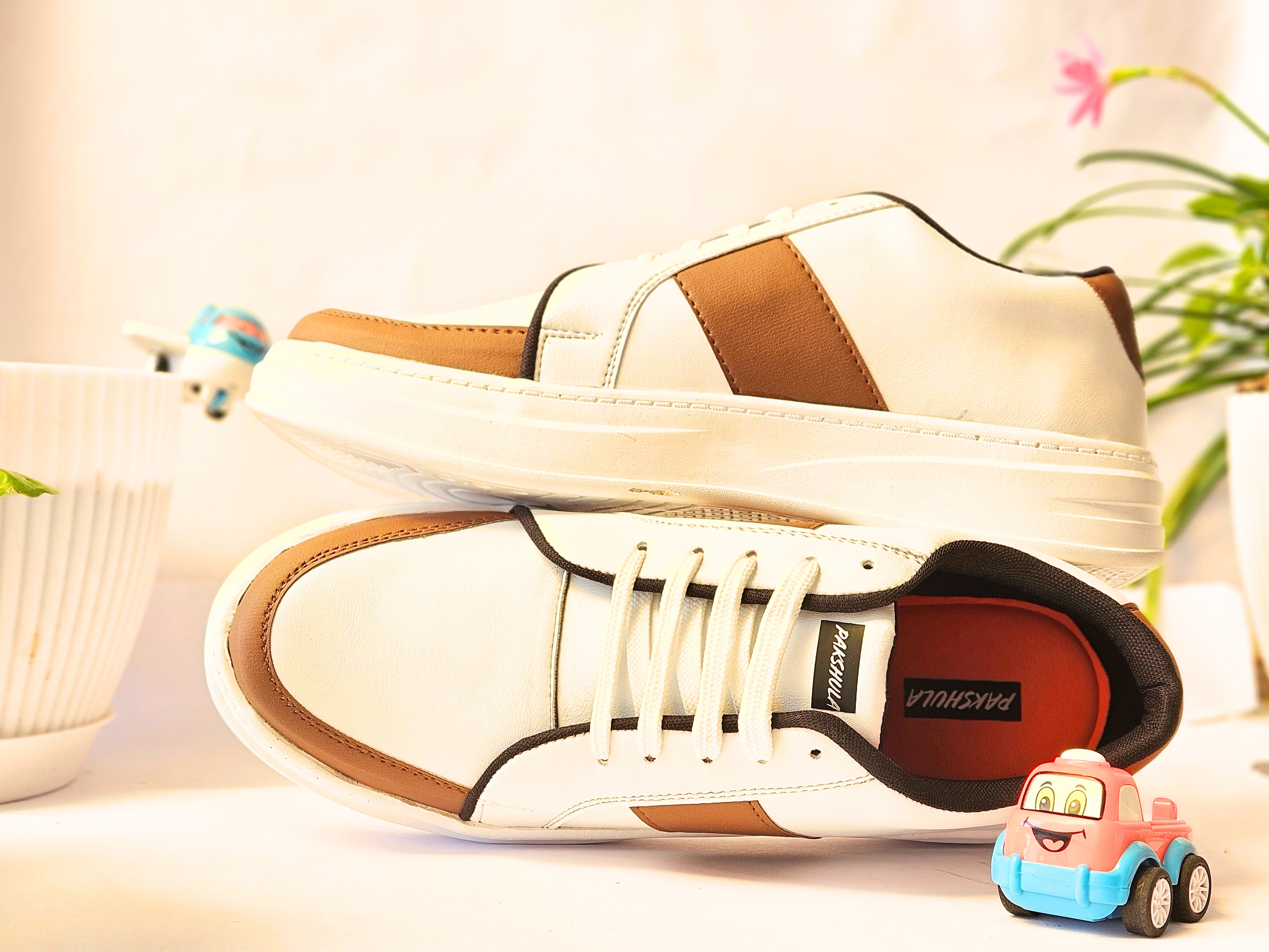 PAKSHULA Cream–Tan Everyday Sneakers