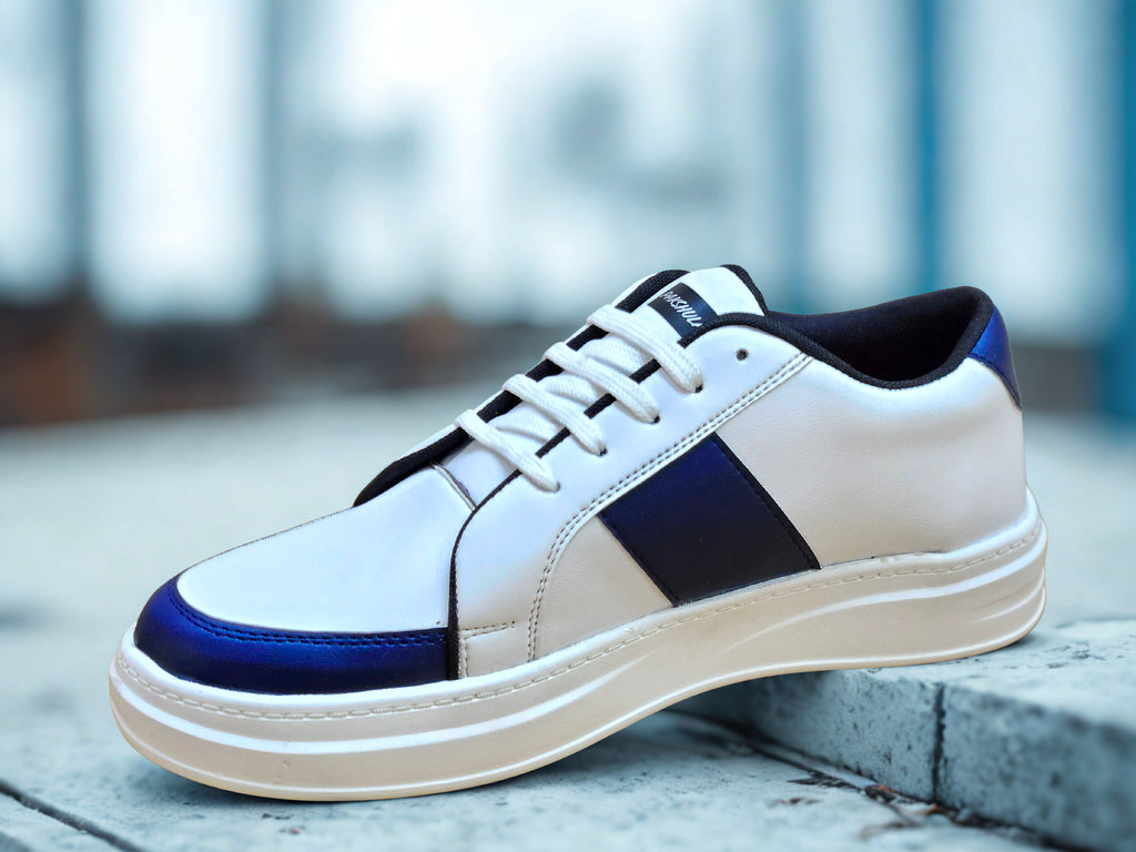 PAKSHULA Classic White–Navy Sneakers