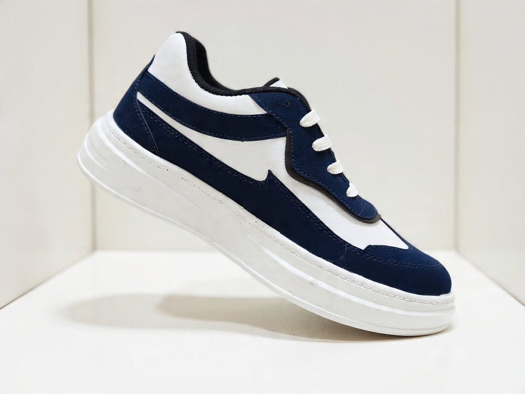PAKSHULA Navy Blue–White Sporty Sneakers