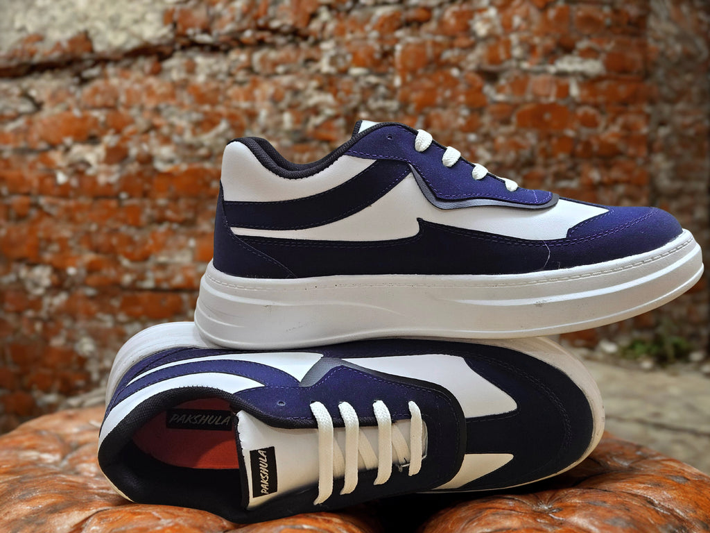 PAKSHULA Navy Blue–White Sporty Sneakers