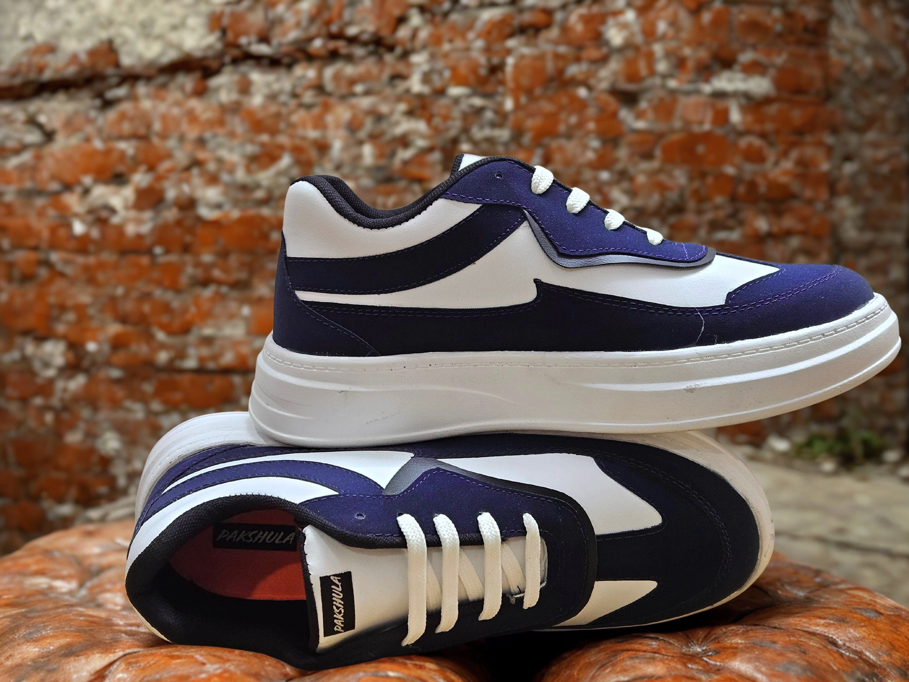 PAKSHULA Navy Blue–White Sporty Sneakers