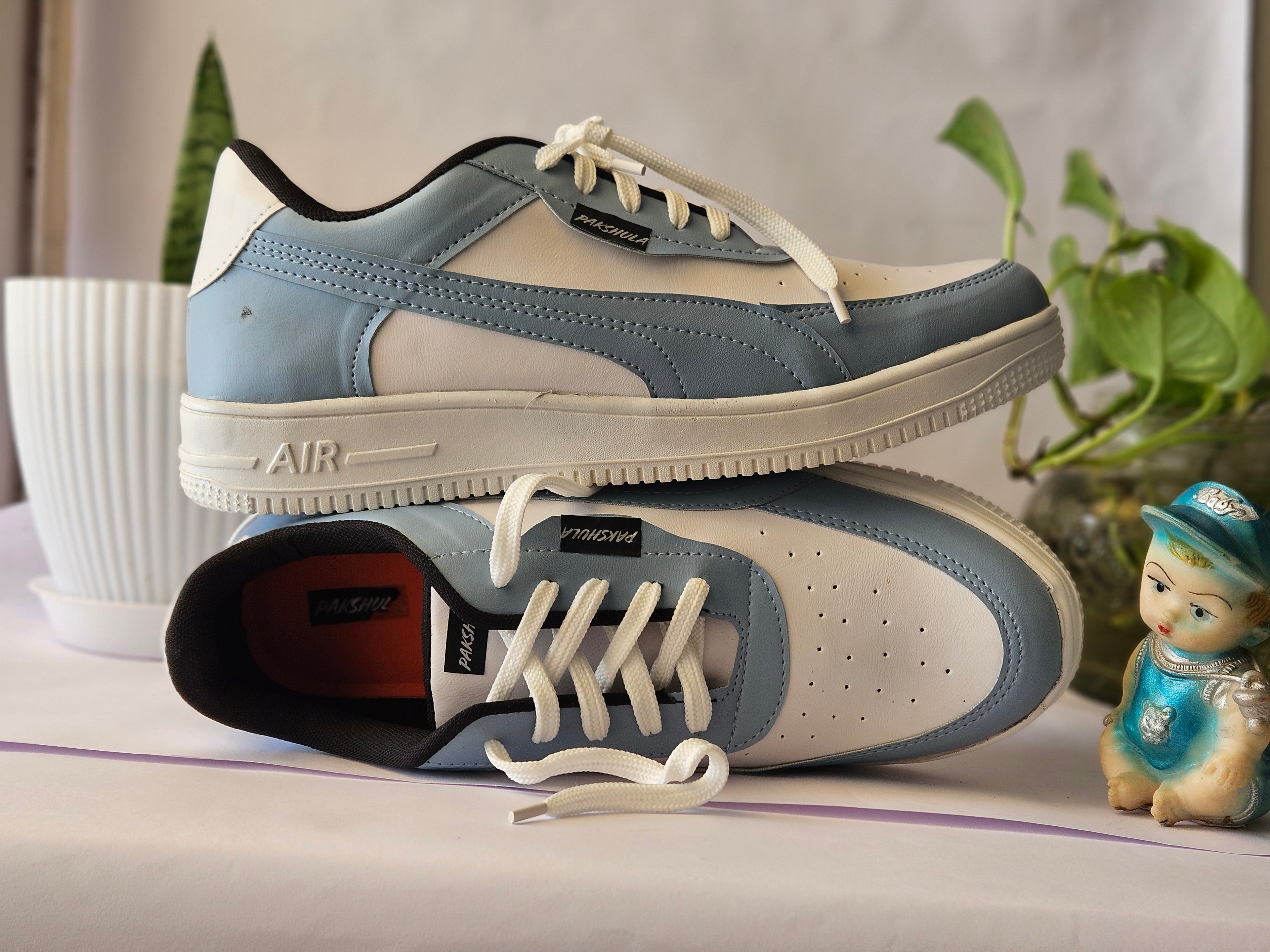 PAKSHULA Sky Blue–White Premium Sneakers